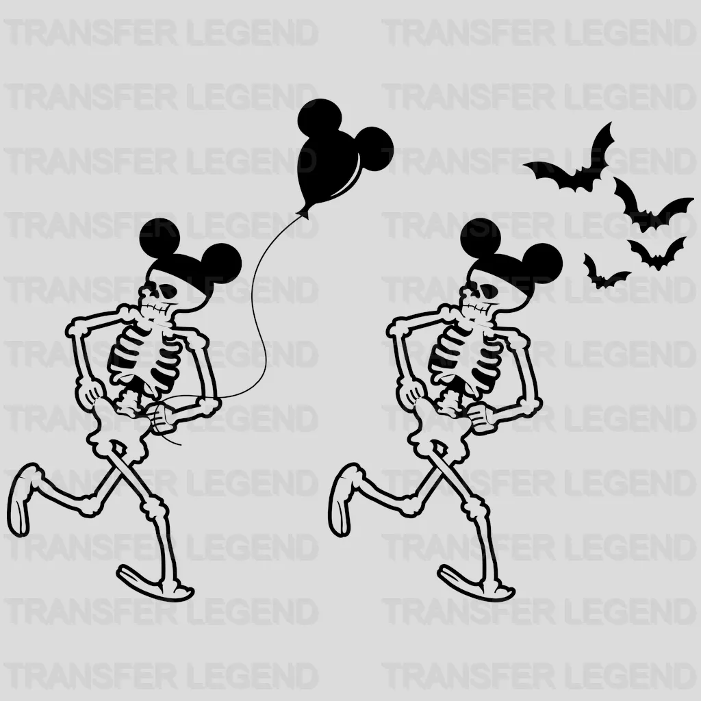 Halloween Skaleten Dancing Mickey design - DTF heat transfer - transferlegend