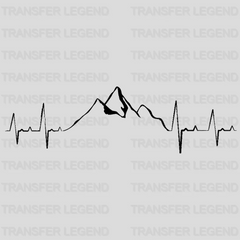 Heartbeat Mountain - Hiking, Climbing, Outdoors, Camping Design - DTF heat transfer - transferlegend