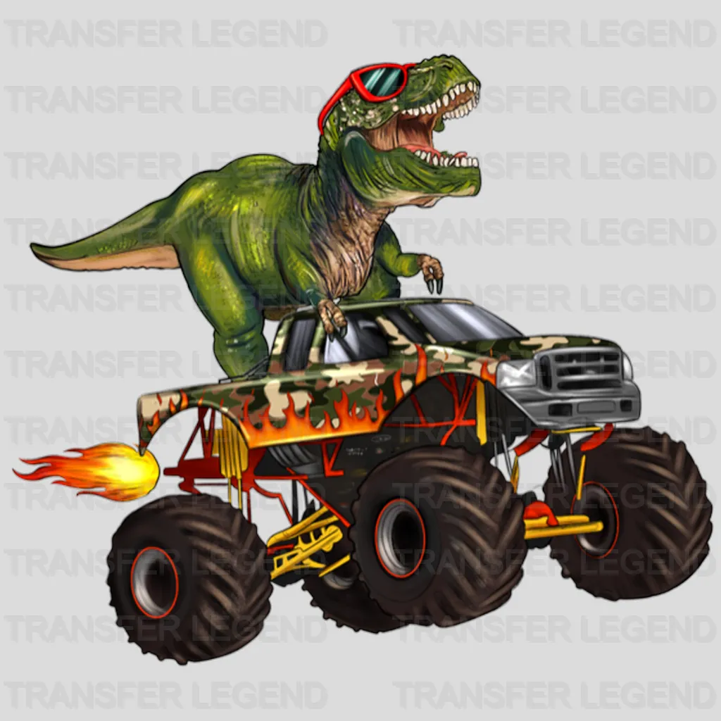 COOL DINOSAUR MONSTER TRUCK Design - DTF heat transfer - transferlegend