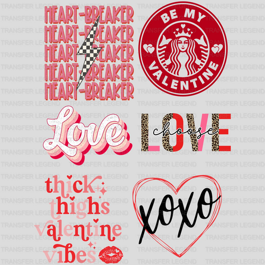 Valentine's Premade Gang sheet - 6 PCS 10 INCH - transferlegend