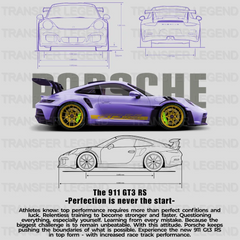 Porsche 911 GT3 RS Violett Cars Design - DTF Heat Transfer - transferlegend