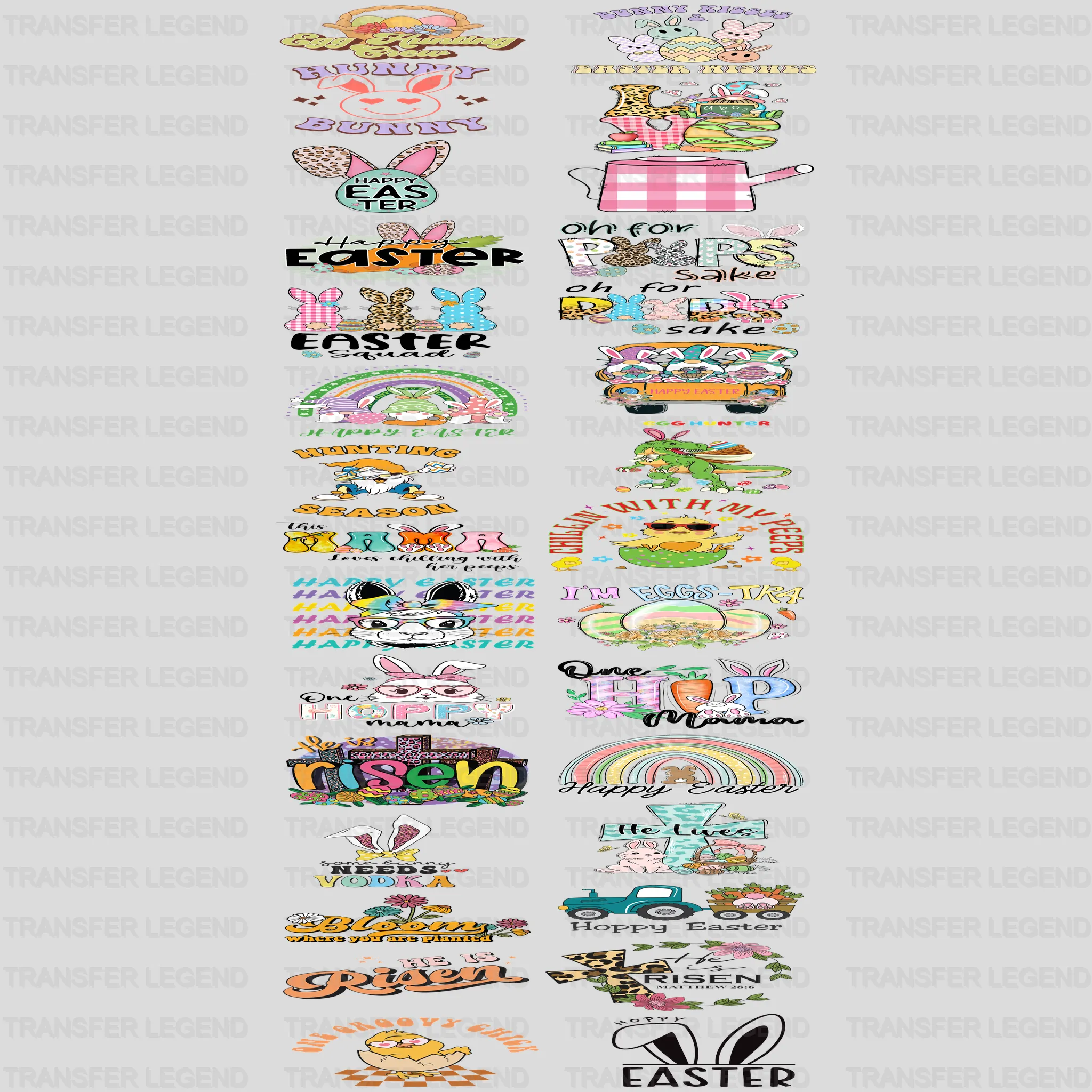 EASTER Premade Gang sheet - 30 PCS 10 INCH - transferlegend