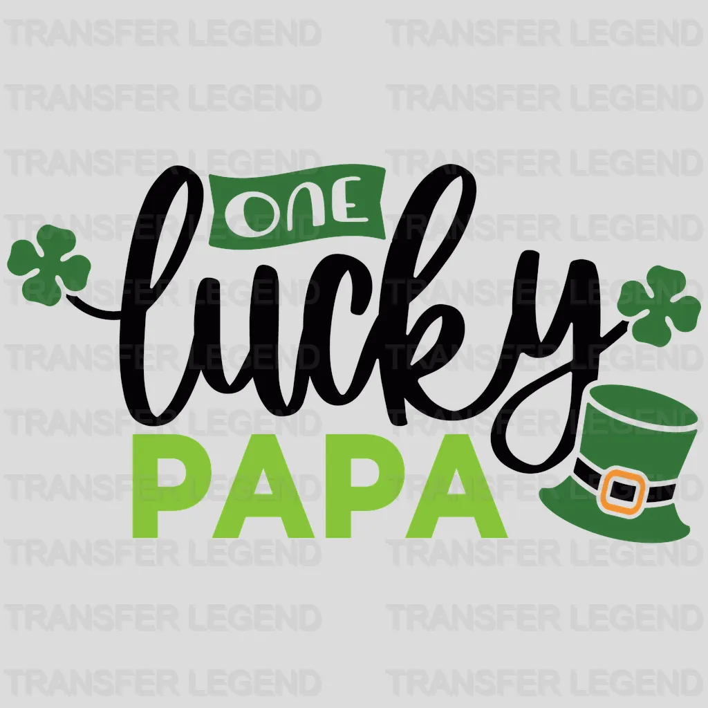 One Lucky Papa St. Patrick's Day Design - DTF heat transfer - transferlegend