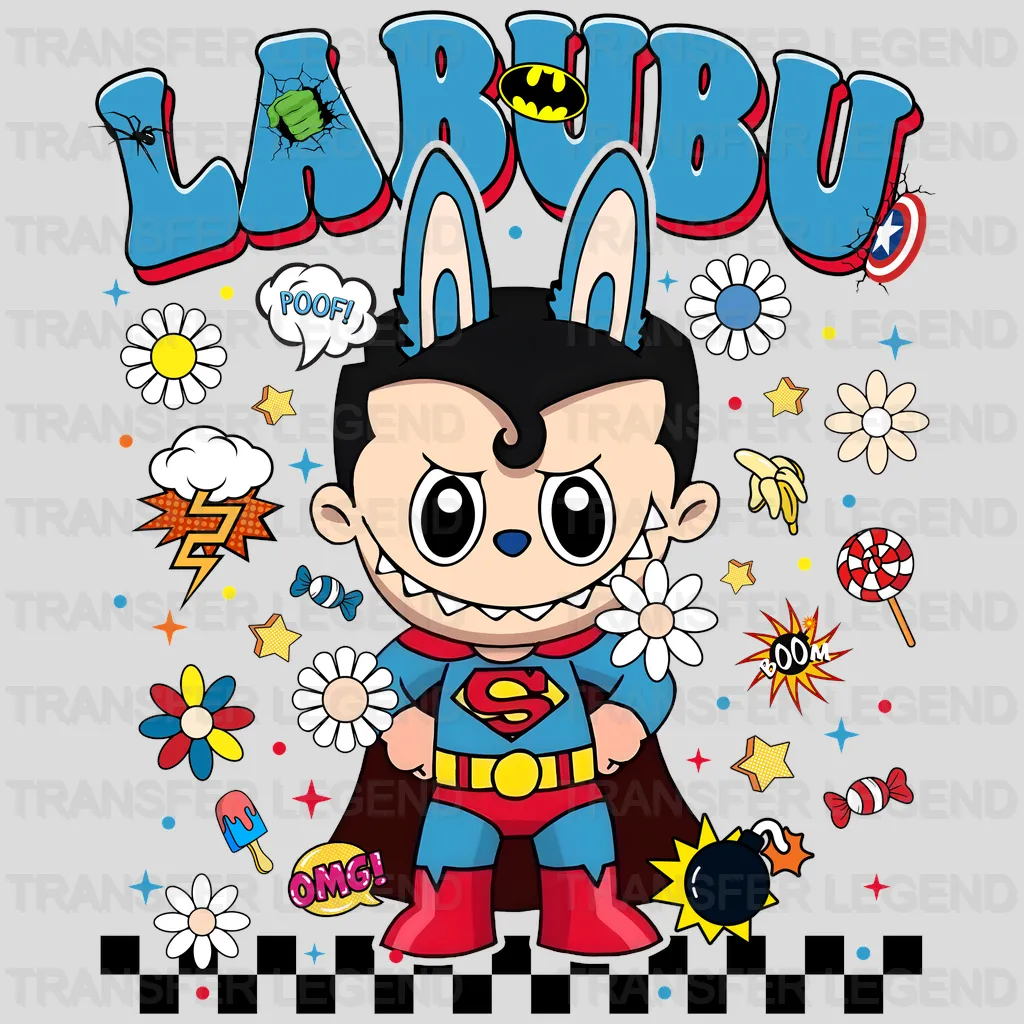 Superman Labubu Design - DTF Heat Transfers