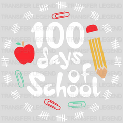 100 Days Of School Pencil Apple Design - DTF heat transfer - transferlegend