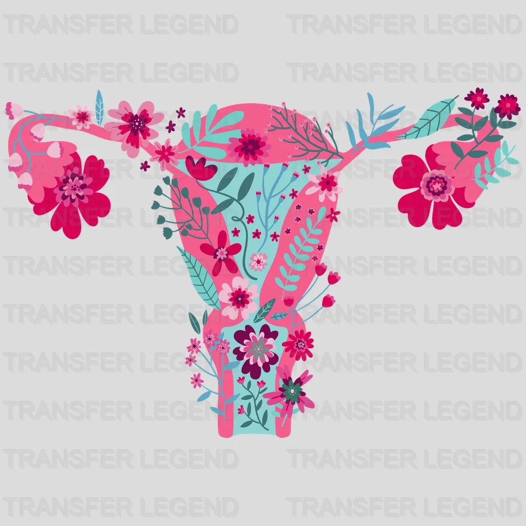 Floral Uterus Design - DTF heat transfer - transferlegend