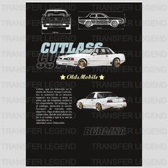 Cutlass Berlina Olds Mobile Cars Design - DTF Hear Transfer - transferlegend