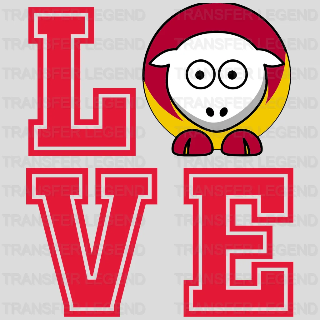 Kansas City Chiefs LOVE Word Block NFL Design - DTF Heat Transfer