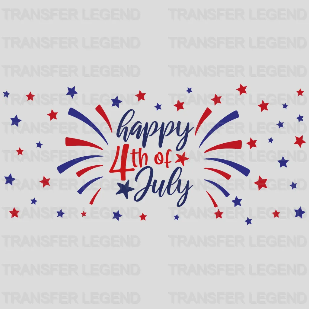 Happy 4th Of July UV DTF Transfer Cup Wrap UV DTF Sticker - transferlegend