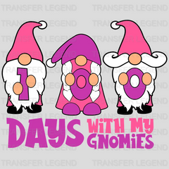 100 Days With My Gnomies 100 Days Of School Design - DTF heat transfer - transferlegend