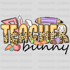 Teacher Bunny Easter Design - DTF heat transfer - transferlegend