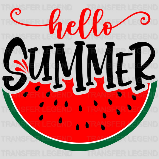 Watermelon Pieces Hello Summer - Beach Vacation Design - DTF heat transfer - transferlegend