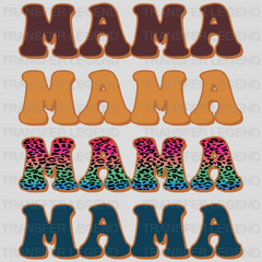 Mama Stacked Colorful Leopard Design - DTF heat transfer - transferlegend