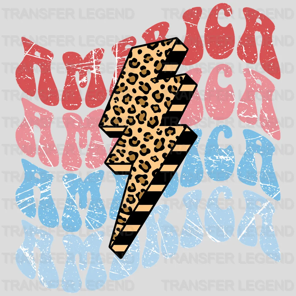 America Leopard Bolt DTF Transfer - transferlegend