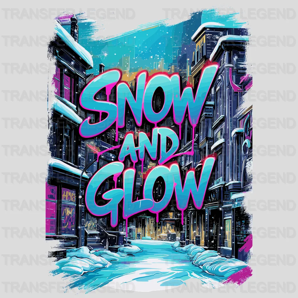 Snow And Glow Winter Design - DTF Heat Transfers - transferlegend