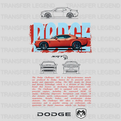 Dodge Challenger SRT Cars Design - DTF Heat Transfer - transferlegend