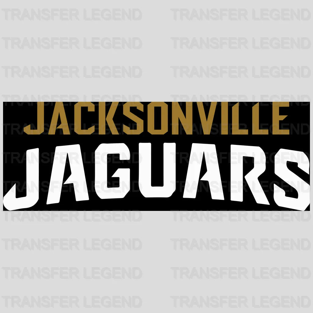 Jacksonville Jaguars City-Name Stack Wordmark NFL Design - DTF Heat Transfer