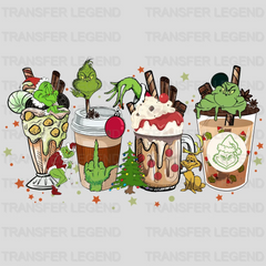 Christmas Drinks Grinch Design - DTF heat transfer - transferlegend