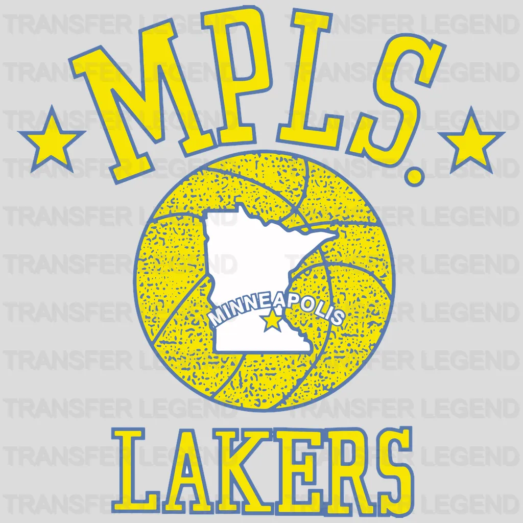 Los Angeles Lakers MPLS Vintage Star Emblem NBA Design - DTF Heat Transfer