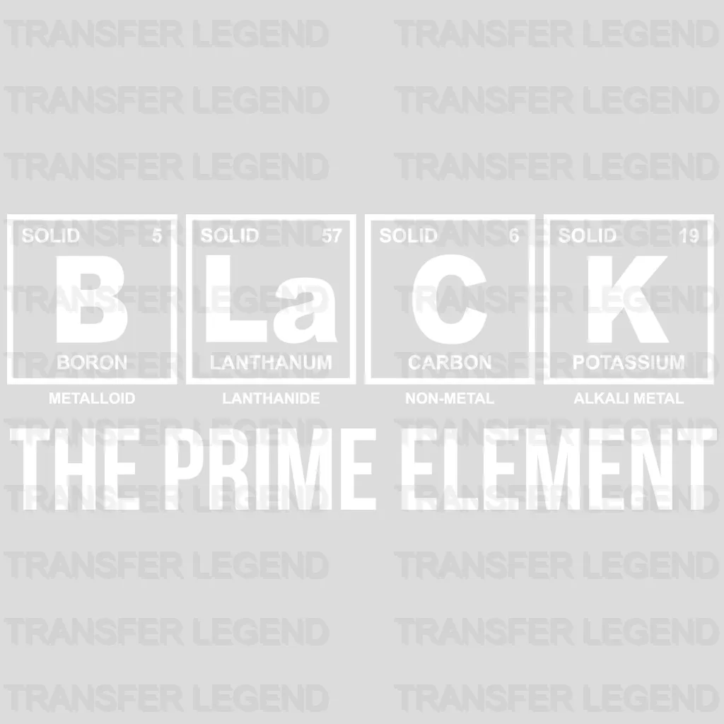 Black The Prime Element design- DTF heat transfer - transferlegend