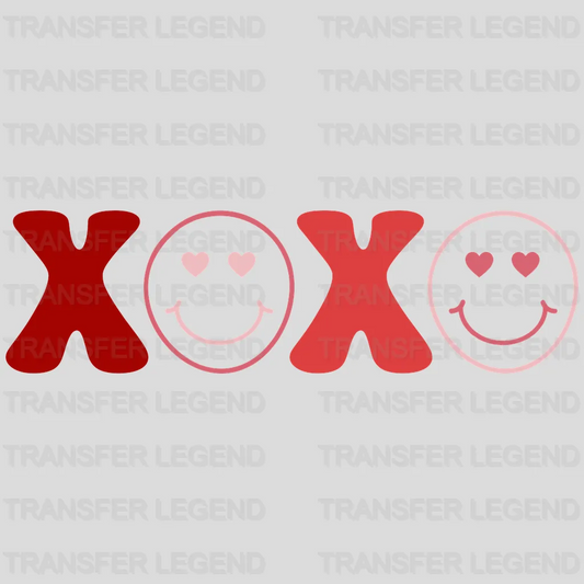 XOXO Smiley Faces Valentines Day Design - DTF heat transfer - transferlegend