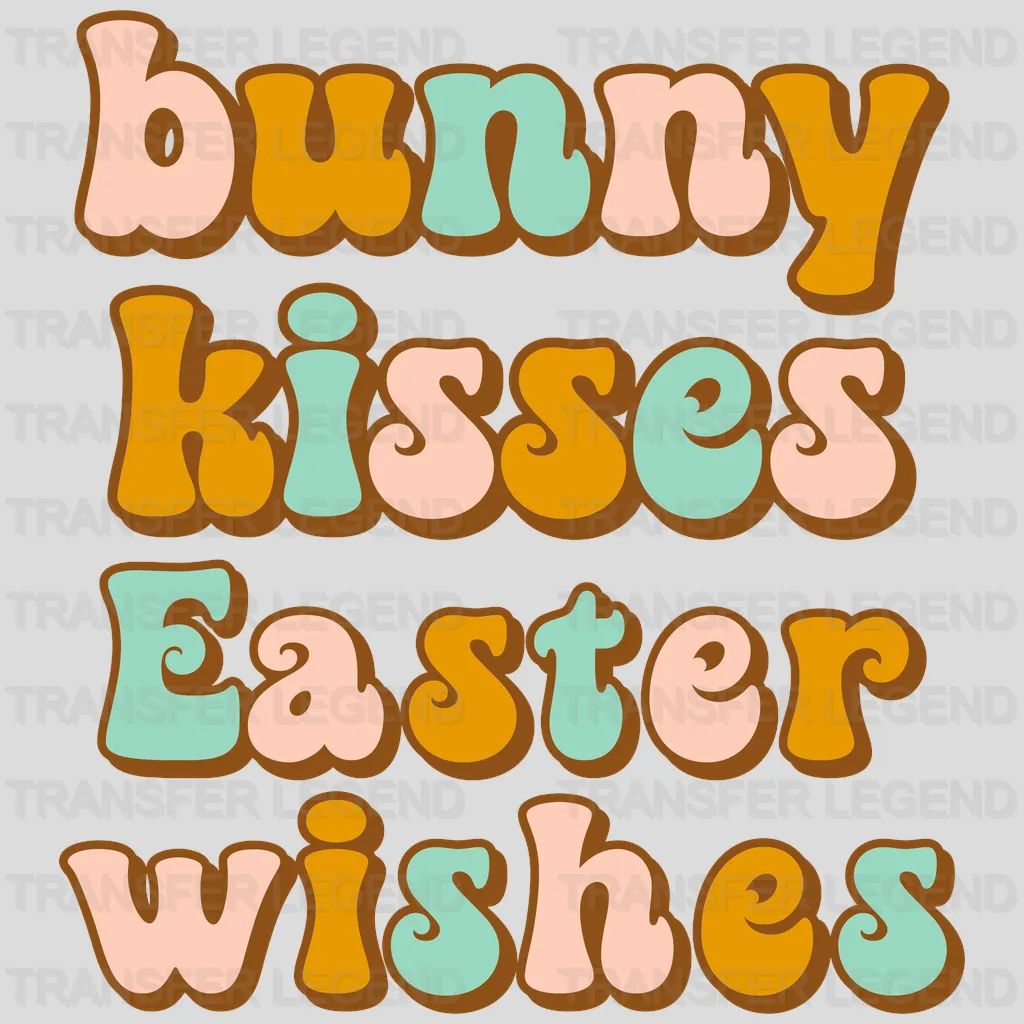 Bunny Kisses Easter Wishes Easter Design - DTF heat transfer - transferlegend