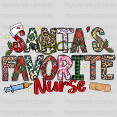 Santa's Favorite Nurse Design, Christmas Design - DTF heat transfer - transferlegend