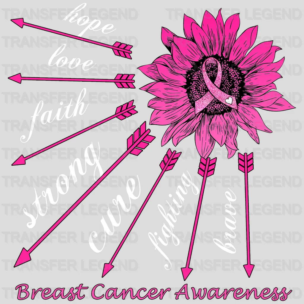 Flower Arrows Brea Cancer Awareness Design - DTF heat transfer - transferlegend