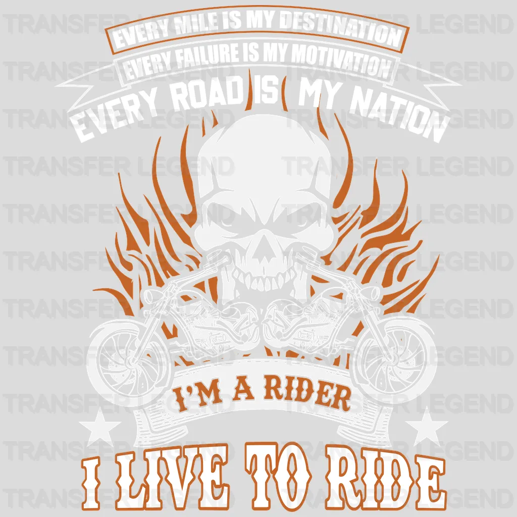 Every Road Is My Nation - Motocycle Design DTF Heat Transfer - transferlegend