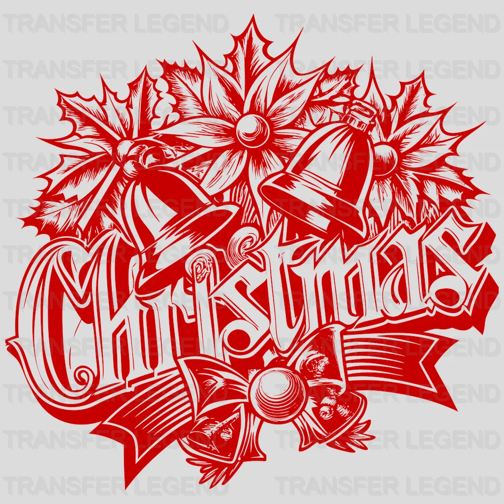 Hot Red Fire Christmas design - DTF Heat Transfer - transferlegend