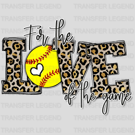 For The Love Of The Game Softball Leopard DTF Transfer - transferlegend