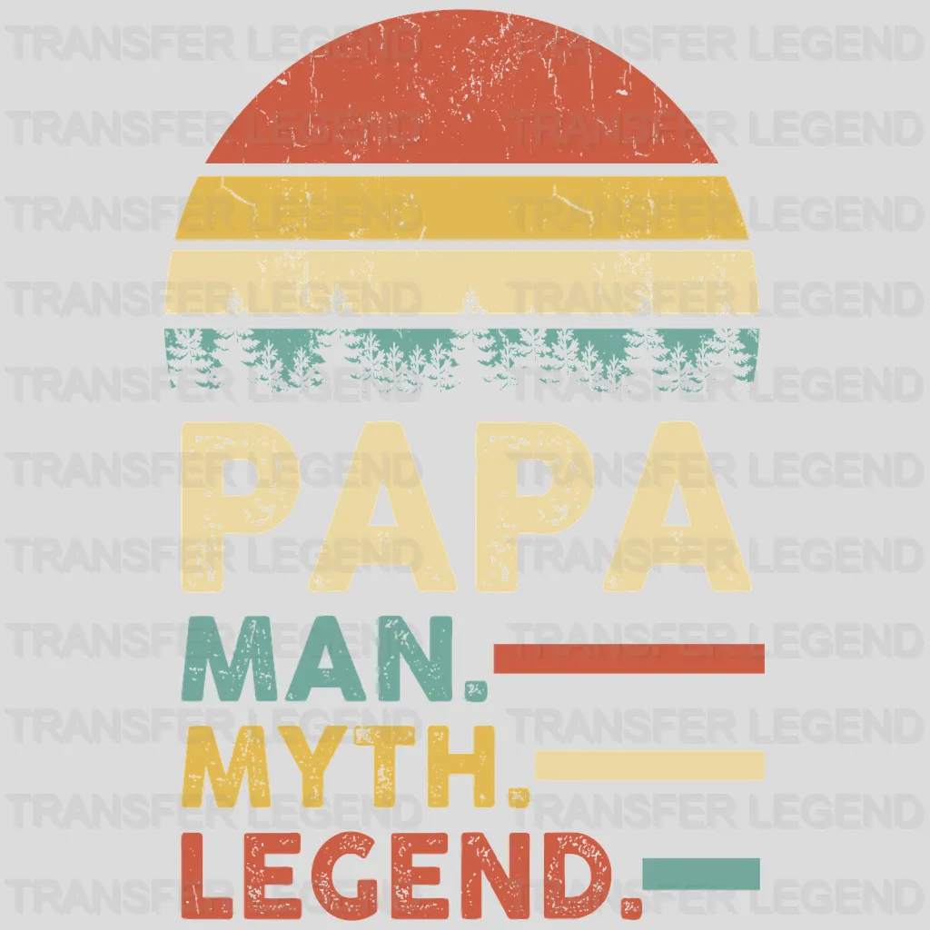 Papa Man Myth Legend Vintage Design - DTF heat transfer - transferlegend