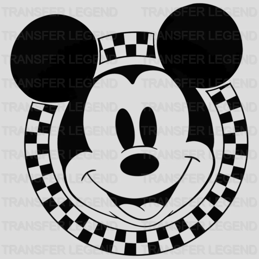 Checkered Mickey And Minnie Design - DTF heat transfer - transferlegend