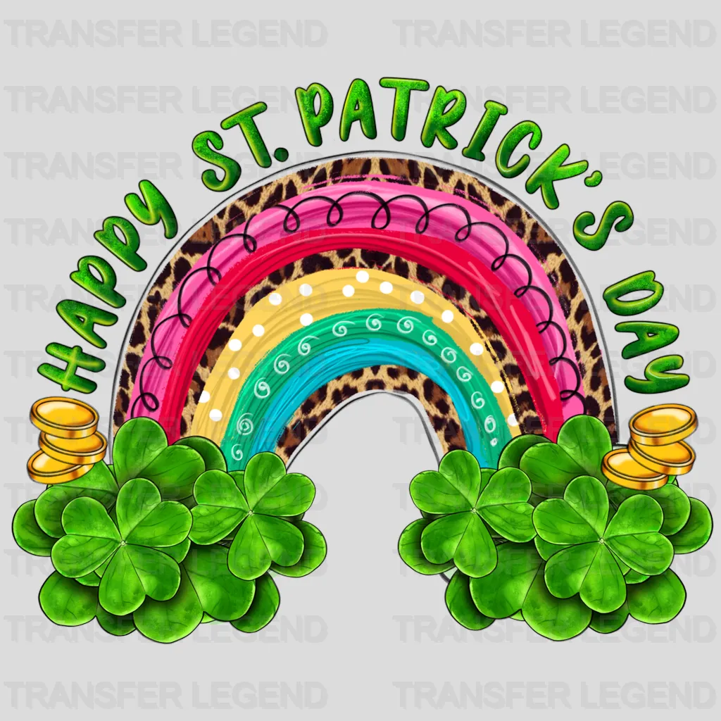 Rainbow Happy St. Patrick's Day Design - DTF heat transfer - transferlegend