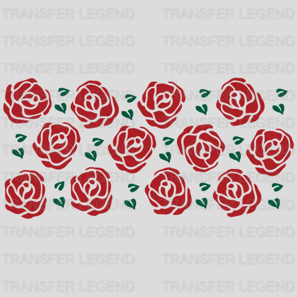 Roses UV DTF Transfer Cup Wrap UV DTF Sticker - transferlegend