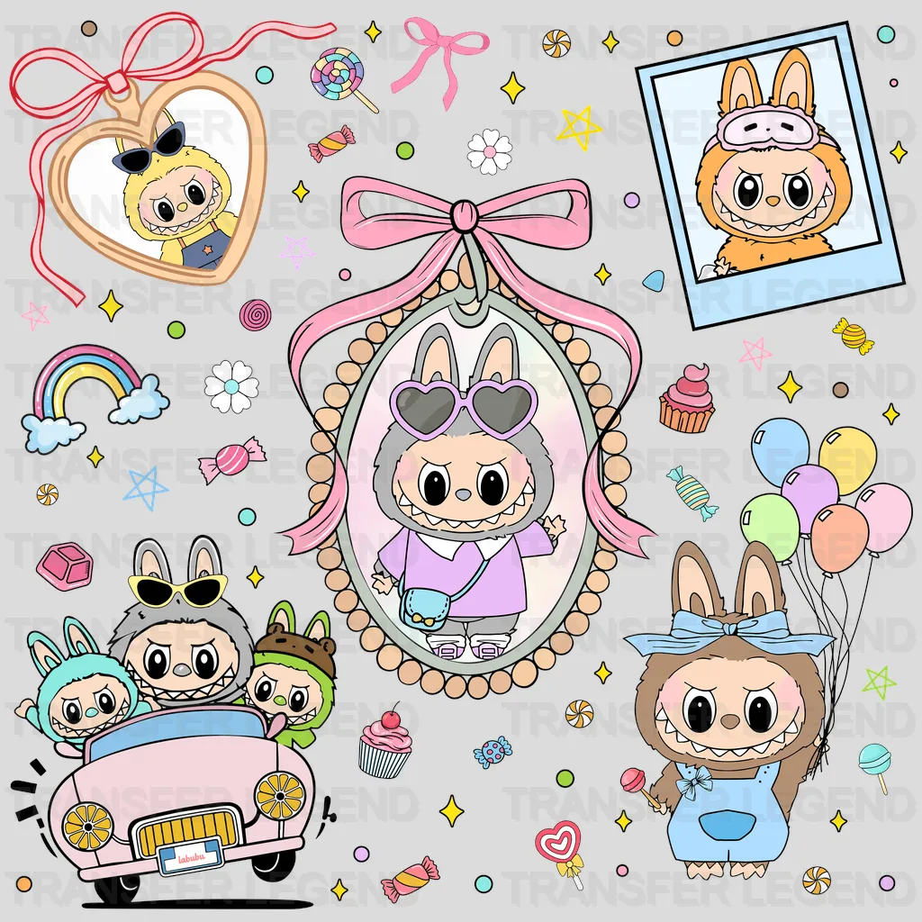 Baloons Are In The Air Labubu Design - DTF Heat Transfers