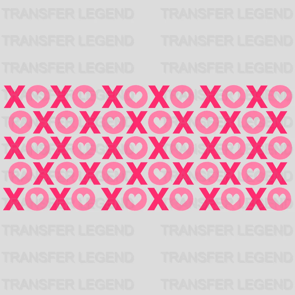 XOXO Hearts UV DTF Transfer Cup Wrap UV DTF Sticker - transferlegend