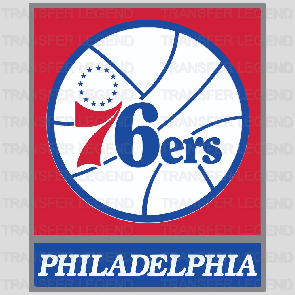 Philadelphia 76ers Classic Roundel with PHILADELPHIA Tab NBA Design - DTF Heat Transfer