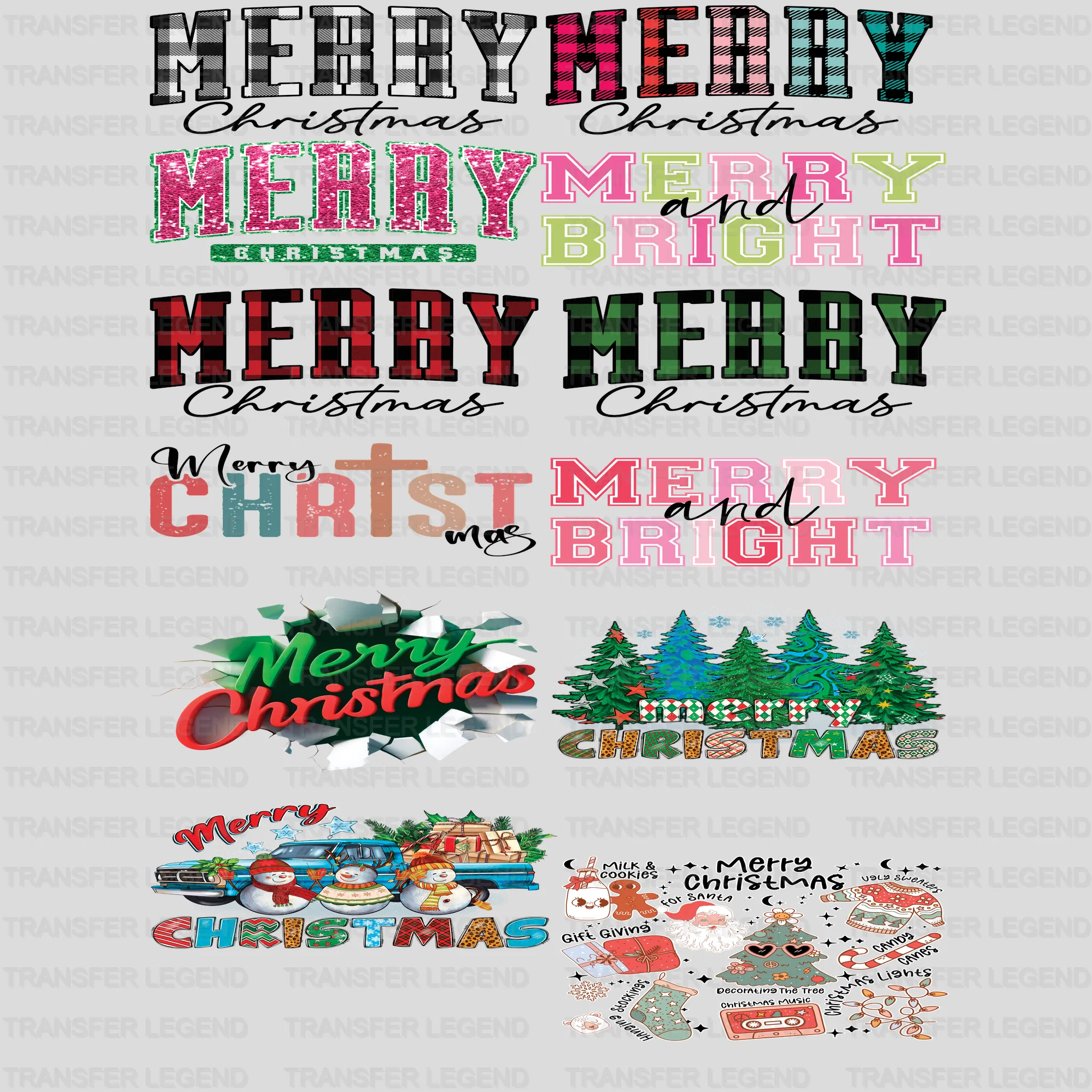 Christmas Premade Gang sheet-22X60 - transferlegend