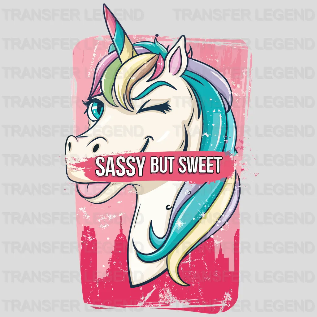 Sassy But Sweet Unicorn Design - DTF Heat Transfers - transferlegend