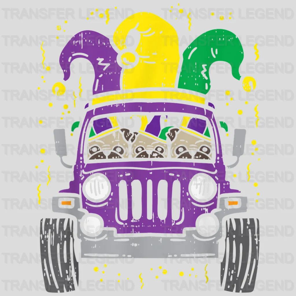 Car Mardi Gras Design- Mardi Gras DTF heat transfer - transferlegend