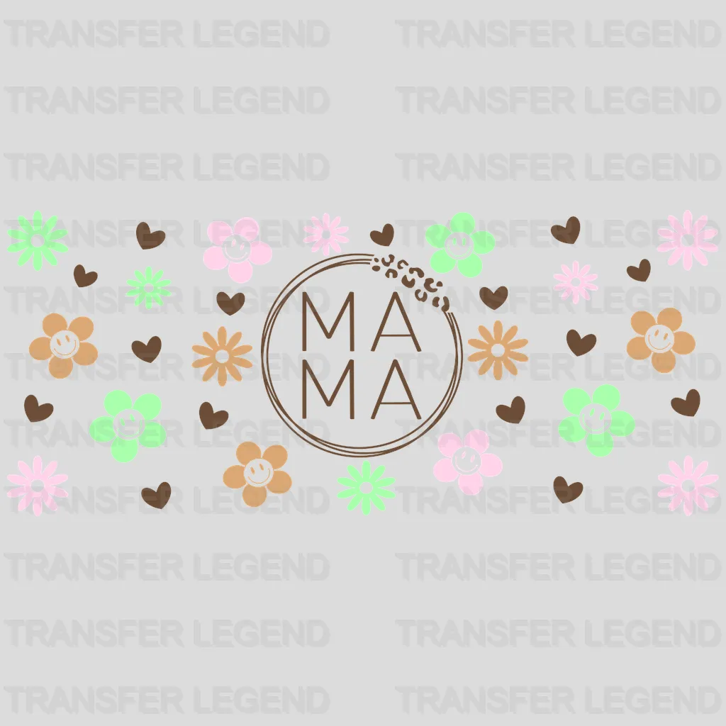 Mama Flowers UV DTF Transfer Cup Wrap UV DTF Sticker - transferlegend