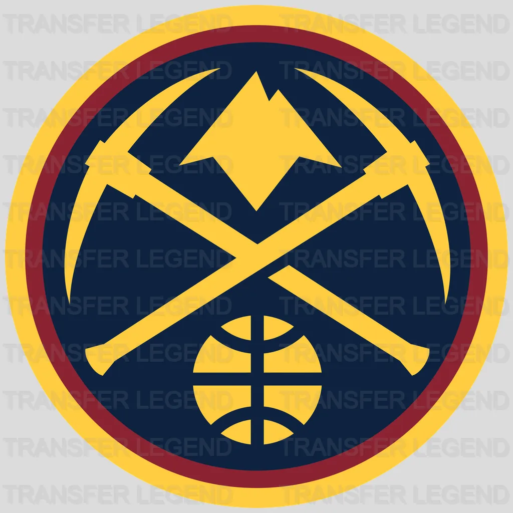 Denver Nuggets Primary Pickaxes Emblem NBA Design - DTF Heat Transfer