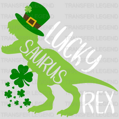 Lucky Saurus Rex St. Patrick's Day Design - DTF heat transfer - transferlegend