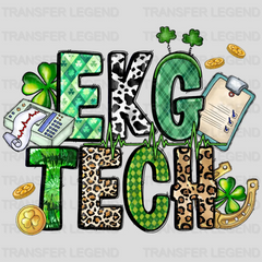 EKG Tech St. Patrick's Day Design - DTF heat transfer - transferlegend