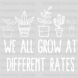 We All Grow At Different Rates 100 Days Of School Design - DTF heat transfer - transferlegend