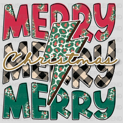 Merry Merry Merry Christmas Design - DTF heat transfer - transferlegend