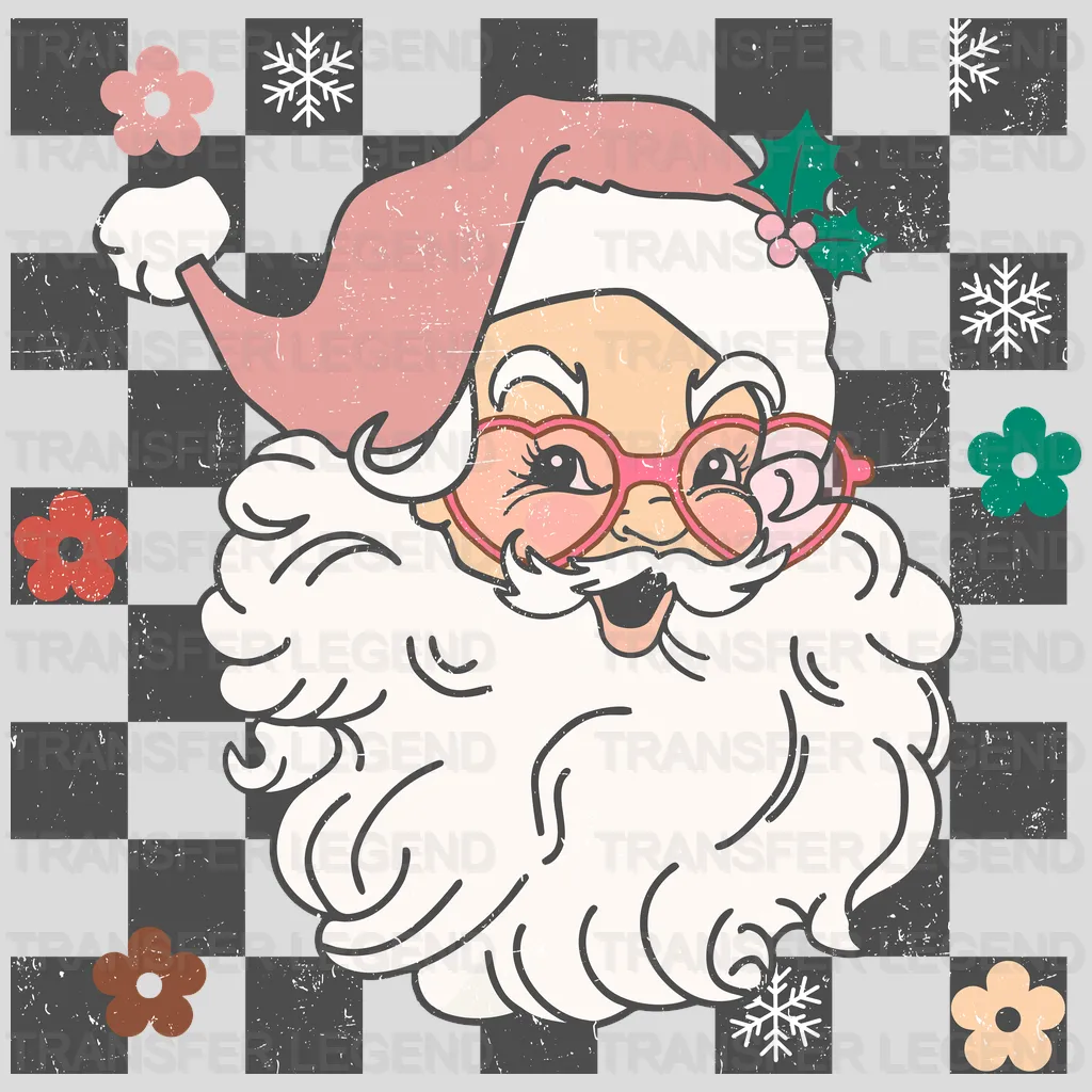 SANTA CHECKERED Christmas Design - DTF heat transfer - transferlegend