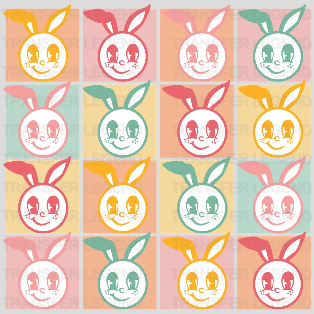 Smiley Bunnies Easter Design - DTF heat transfer - transferlegend