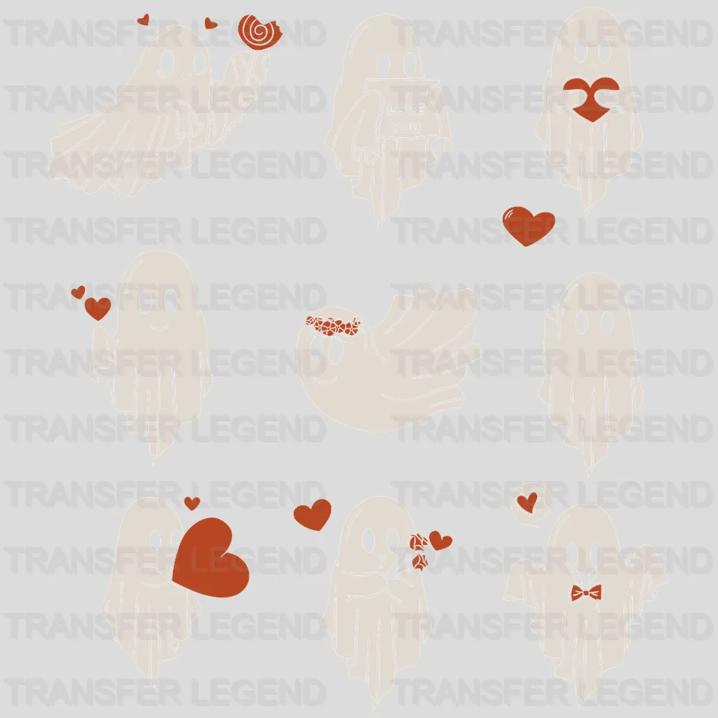 Ghost's I Love You Valentine's Day Design - DTF heat transfer - transferlegend